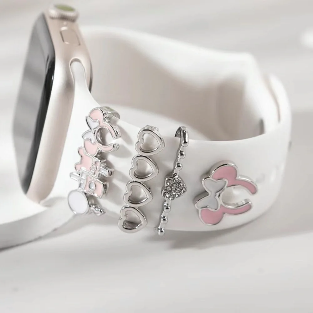 Silver Minnie Mouse inspired iWatch band charms
